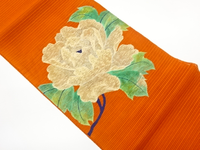 JAPANESE KIMONO / RAUSE SPELLING SUKUI-ORI PEONY PATTERN WEAVING NAGOY